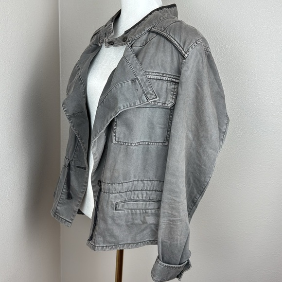 Anthropologie Hei Hei Anorak Utility Military Jacket, Gray, Size Medium - Picture 9 of 16